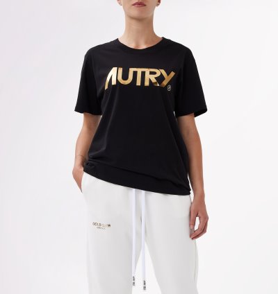 Camiseta Autry Crew Neck Mujer Negras | IVM1LEI