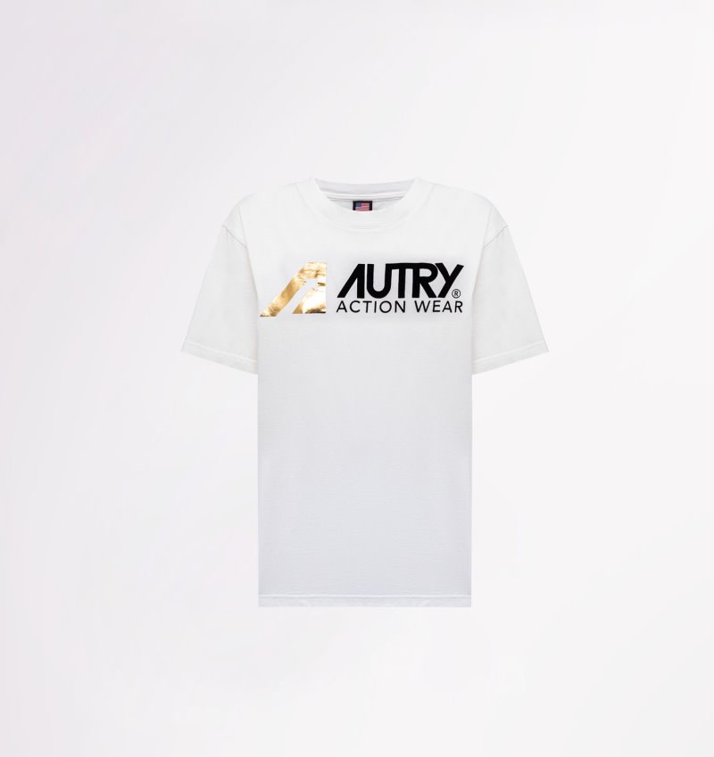 Camiseta Autry Crew Neck Mujer Blancas | O0EW5N3