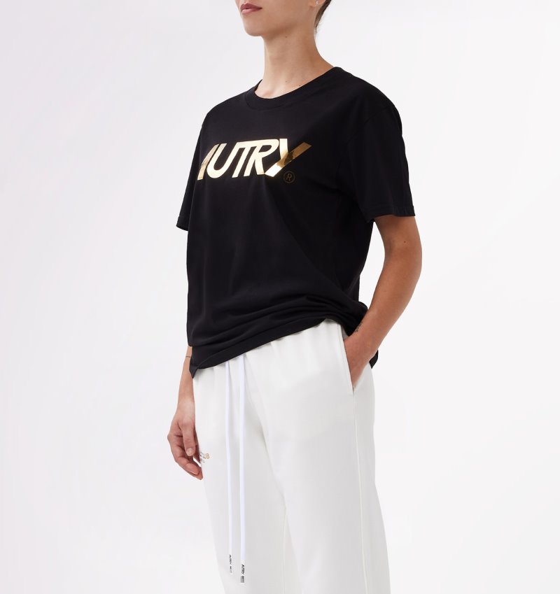 Camiseta Autry Crew Neck Mujer Negras | IVM1LEI