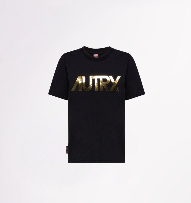 Camiseta Autry Crew Neck Mujer Negras | IVM1LEI