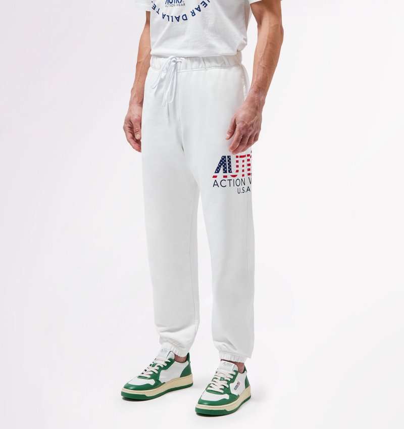 Pantalones Autry Iconic Logo Hombre Blancas | 09S85ID