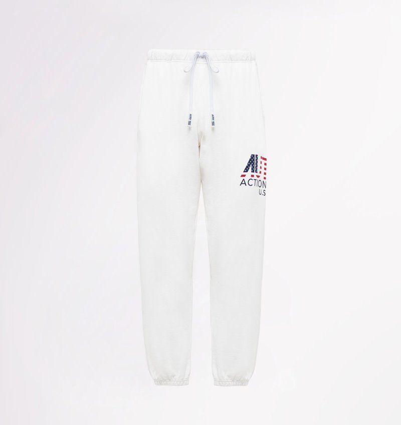 Pantalones Autry Iconic Logo Hombre Blancas | 09S85ID