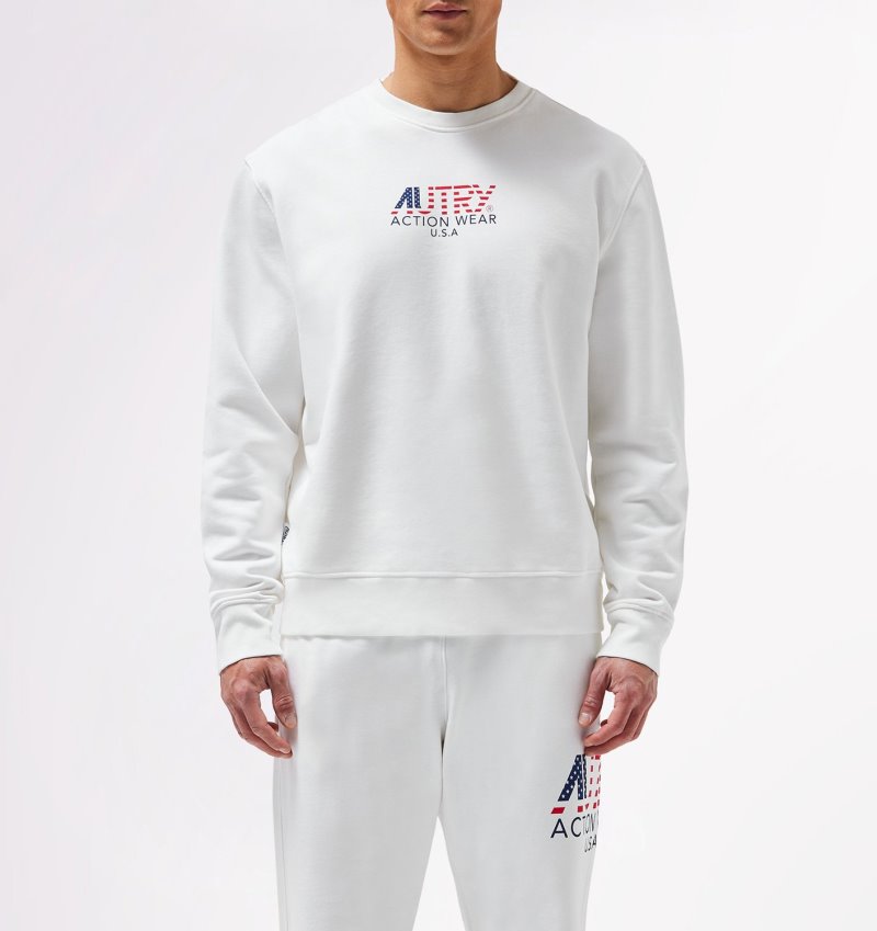 Sudaderas Autry Iconic Logo Hombre Blancas | 939MCS4