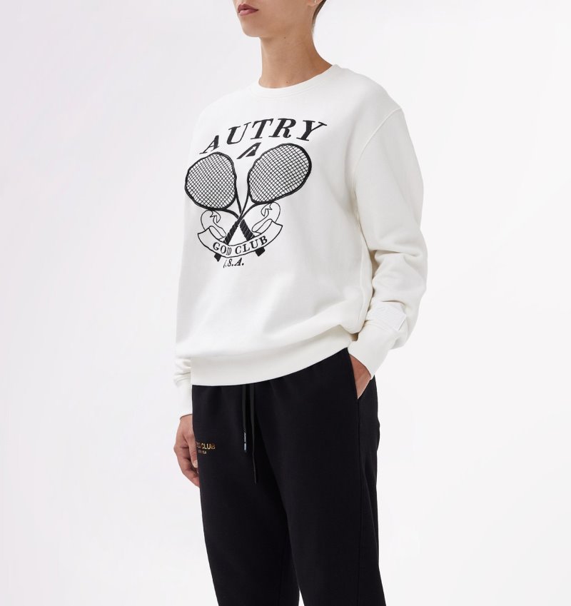 Sudaderas Autry Tenis Crew Neck Mujer Blancas | QZTLYJB