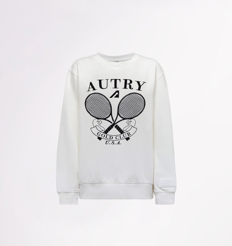 Sudaderas Autry Tenis Crew Neck Mujer Blancas | QZTLYJB