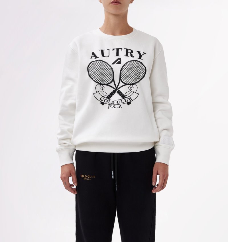 Sudaderas Autry Tenis Crew Neck Mujer Blancas | QZTLYJB