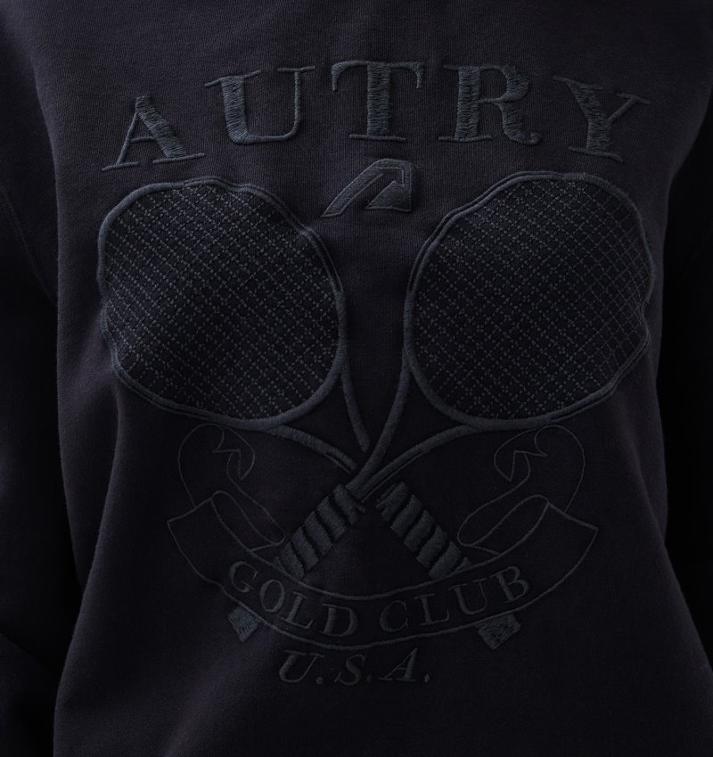 Sudaderas Autry Tenis Crew Neck Mujer Negras | DU84BPP