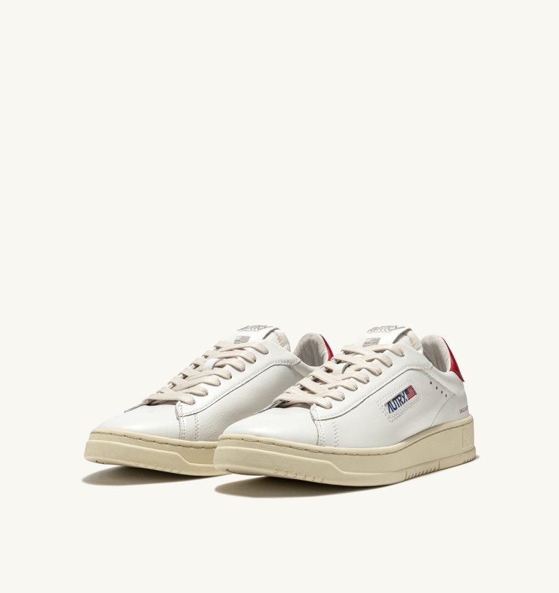 Zapatillas Autry Dallas Low Hombre Blancas Rojas | RVFUUNO