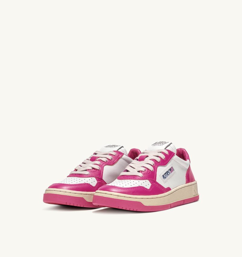 Zapatillas Autry Medalist Low Mujer Blancas Fucsia | KNTU3AV