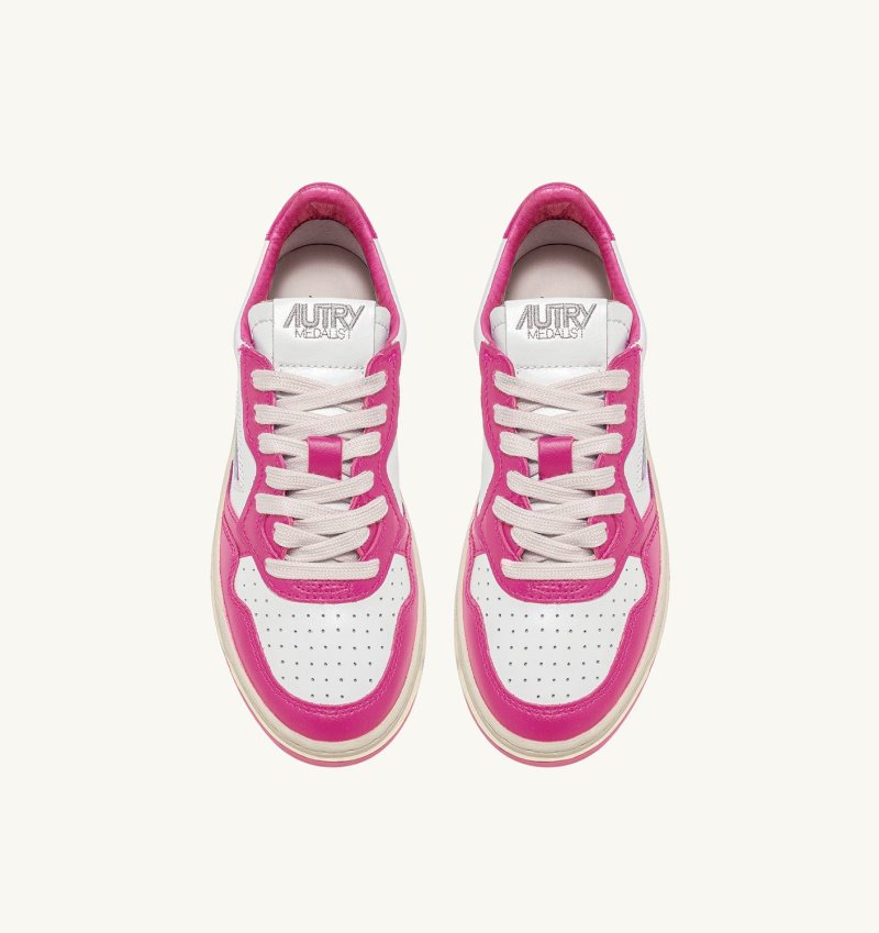 Zapatillas Autry Medalist Low Mujer Blancas Fucsia | KNTU3AV