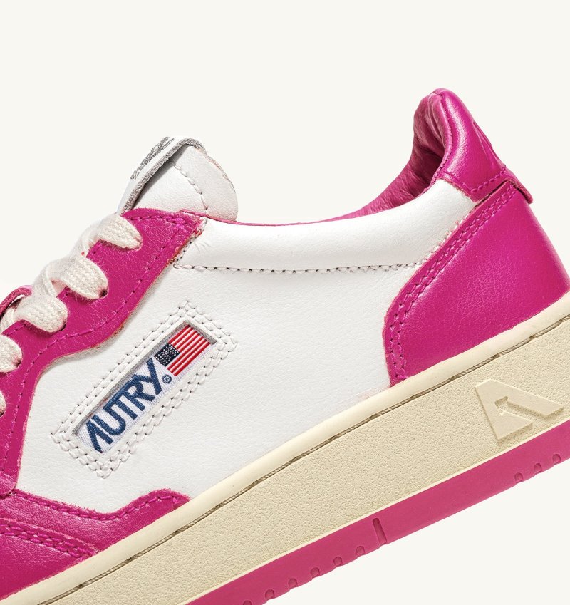 Zapatillas Autry Medalist Low Mujer Blancas Fucsia | KNTU3AV