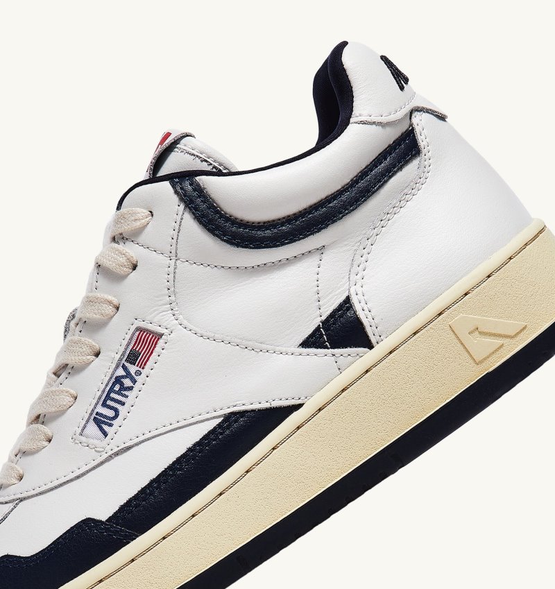 Zapatillas Autry Open Mid Hombre Blancas Azules | HR1SKLQ